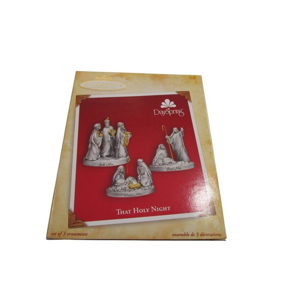 Hallmark Keepsake "That Holy Night" Nativity Ornament Set Of 3 NIB Vintage 2004 - Picture 1 of 12